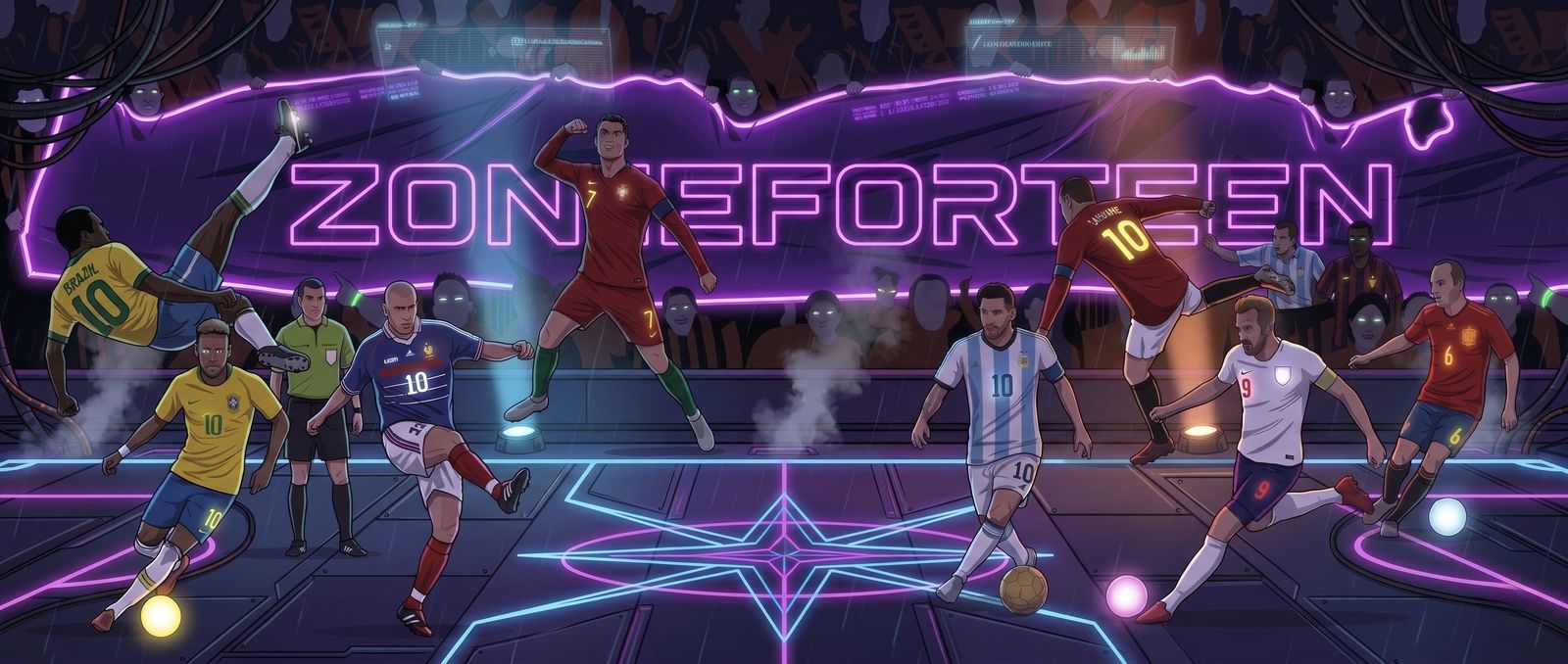 World Cup star players in Zone14 kits